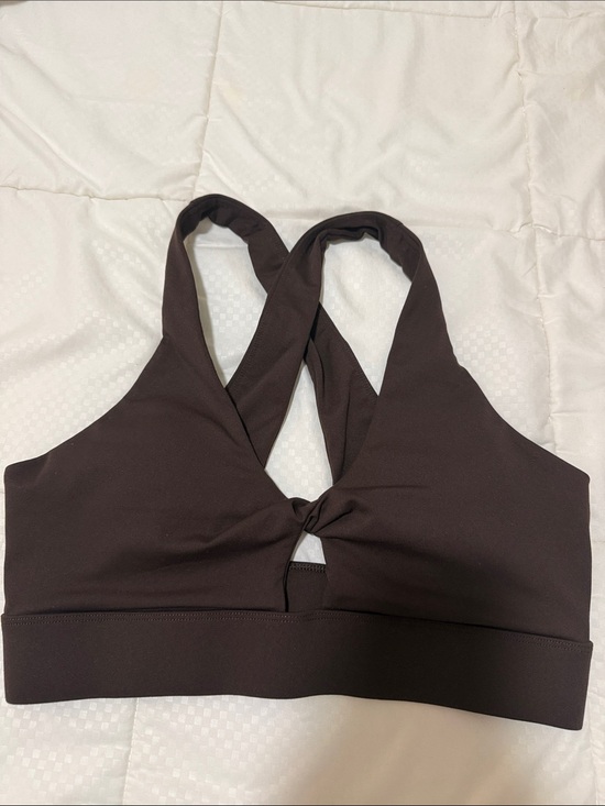 Fabletics Other - Fabletics Dark Brown Twist-Front Sports Bra